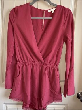 ILLA ILLA Rose Pink Long Sleeve Romper
